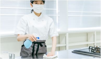 調理場の清掃写真